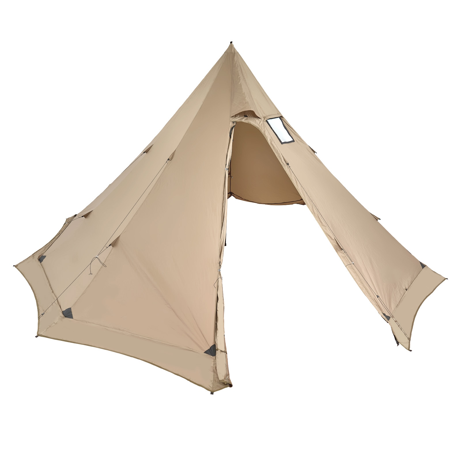 Winter Tipi Camping Tent For 4-6 Persons With Stove Jack Waterproof_voghion.com